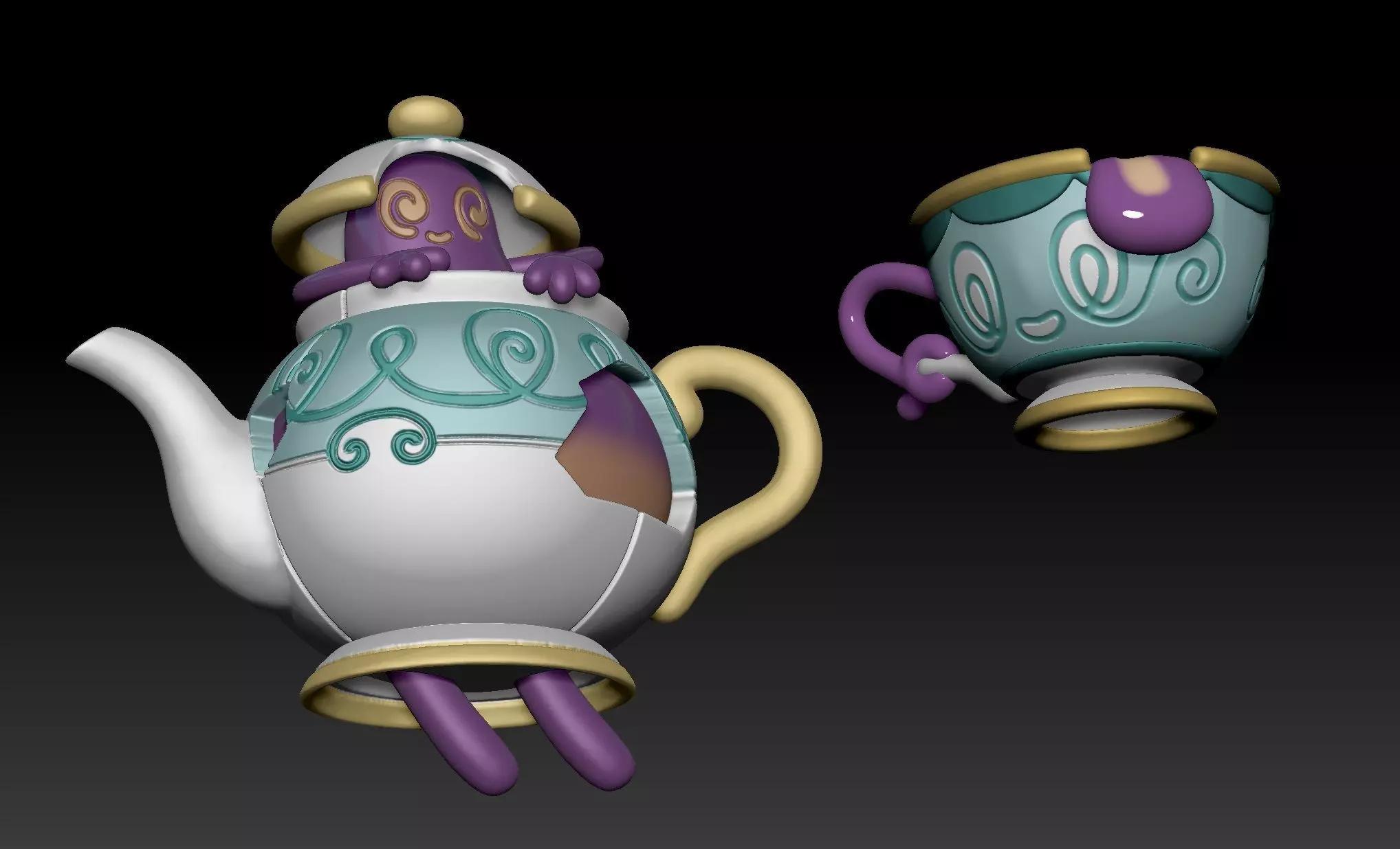 Pokemon Sinistea Polteageist 3D print model_0