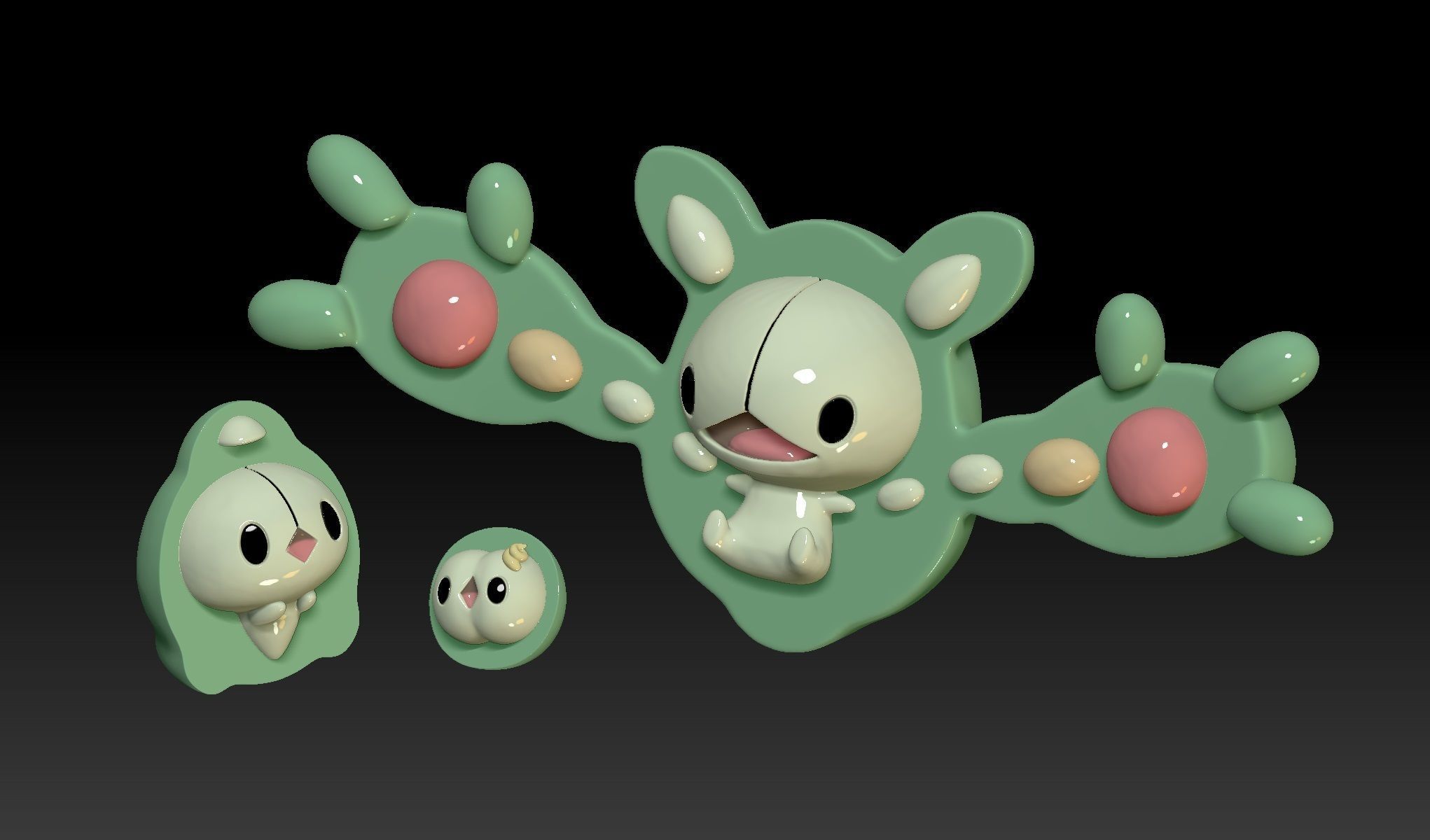 Pokemon Solosis Duosion Reuniclus 3D print model_1