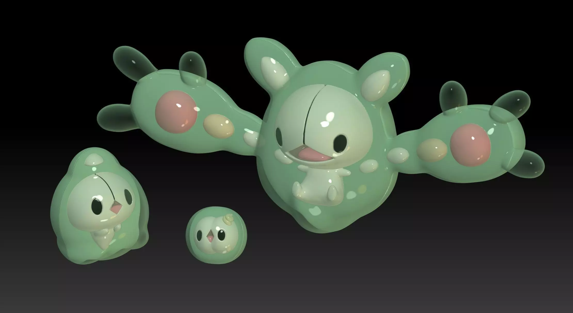 Pokemon Solosis Duosion Reuniclus 3D print model_0
