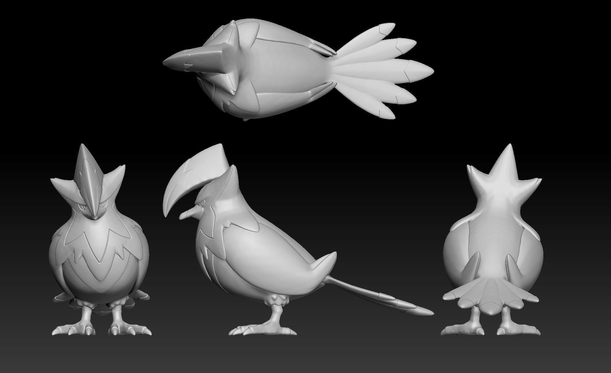 Pokemon Starly Staravia Staraptor 3D print model_3