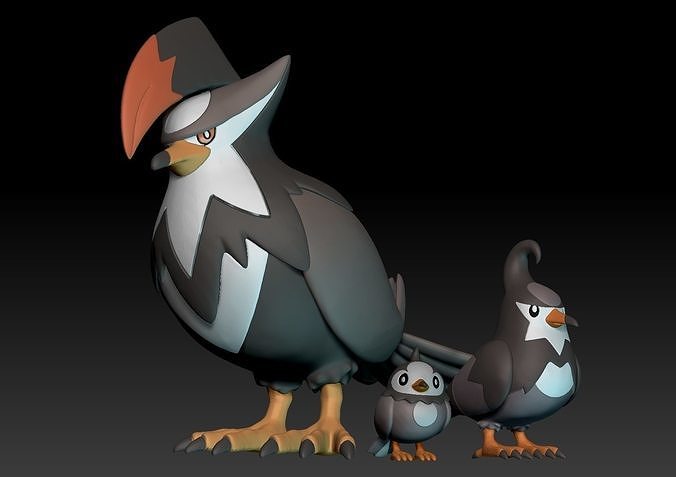 Pokemon Starly Staravia Staraptor 3D print model
