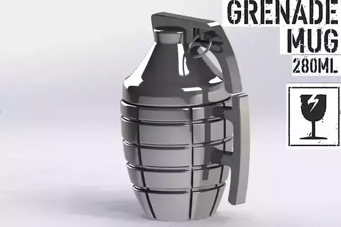 Grenade Mug 3D Print Model