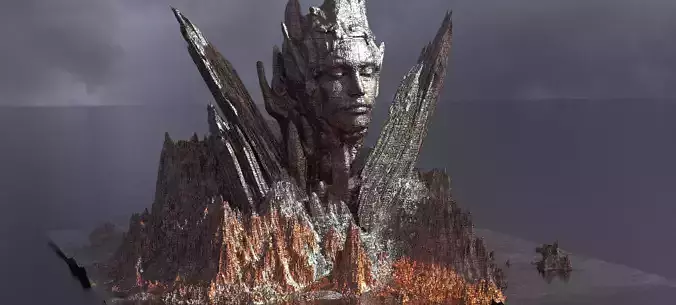 Ancient Sci-Fi mountain 3  3D model