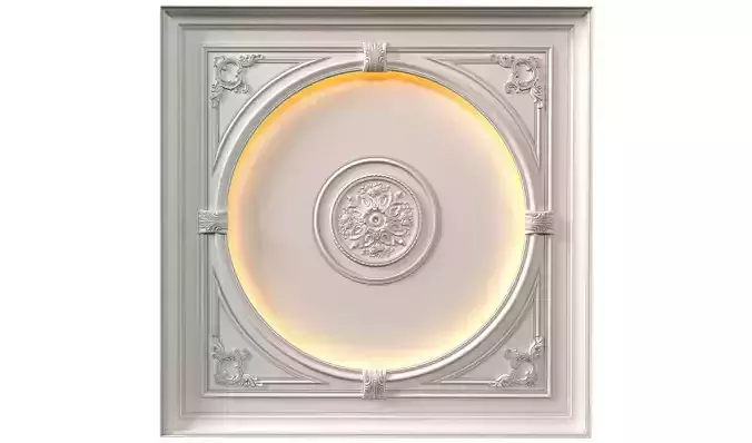  Classic coffered illuminated ceiling Set 3D model