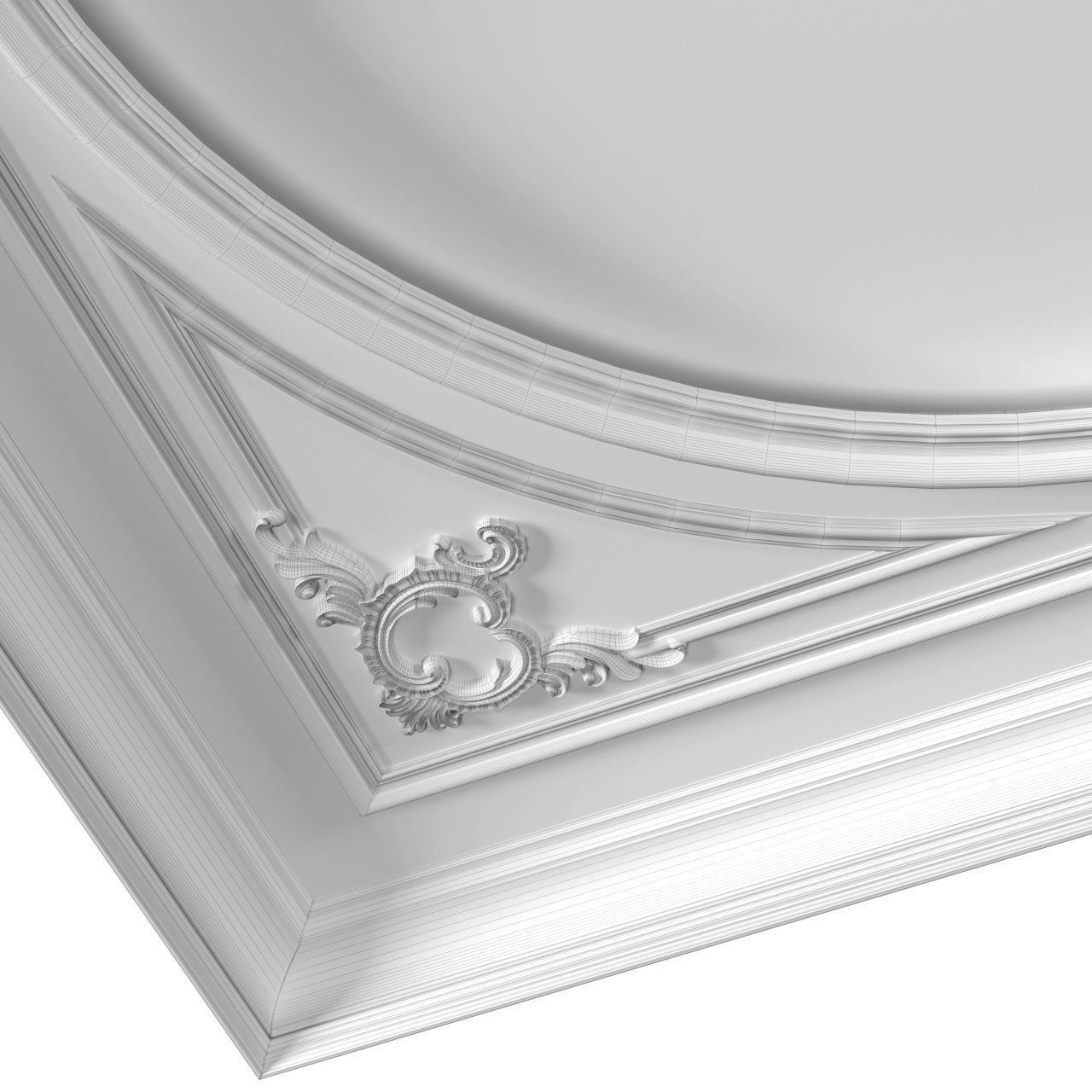 Classic coffered illuminated ceiling Set 3D model_4