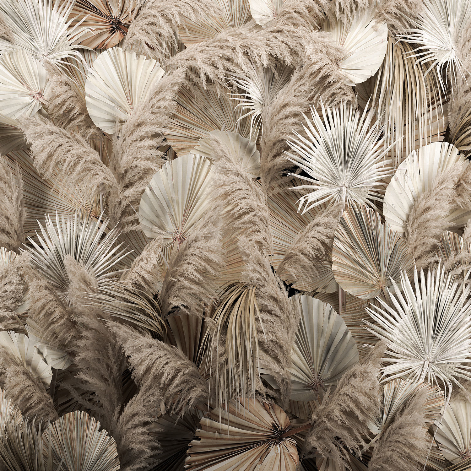 Wedding Decor Arch Wall Dried Flowers Pampas Grass 3D model_3