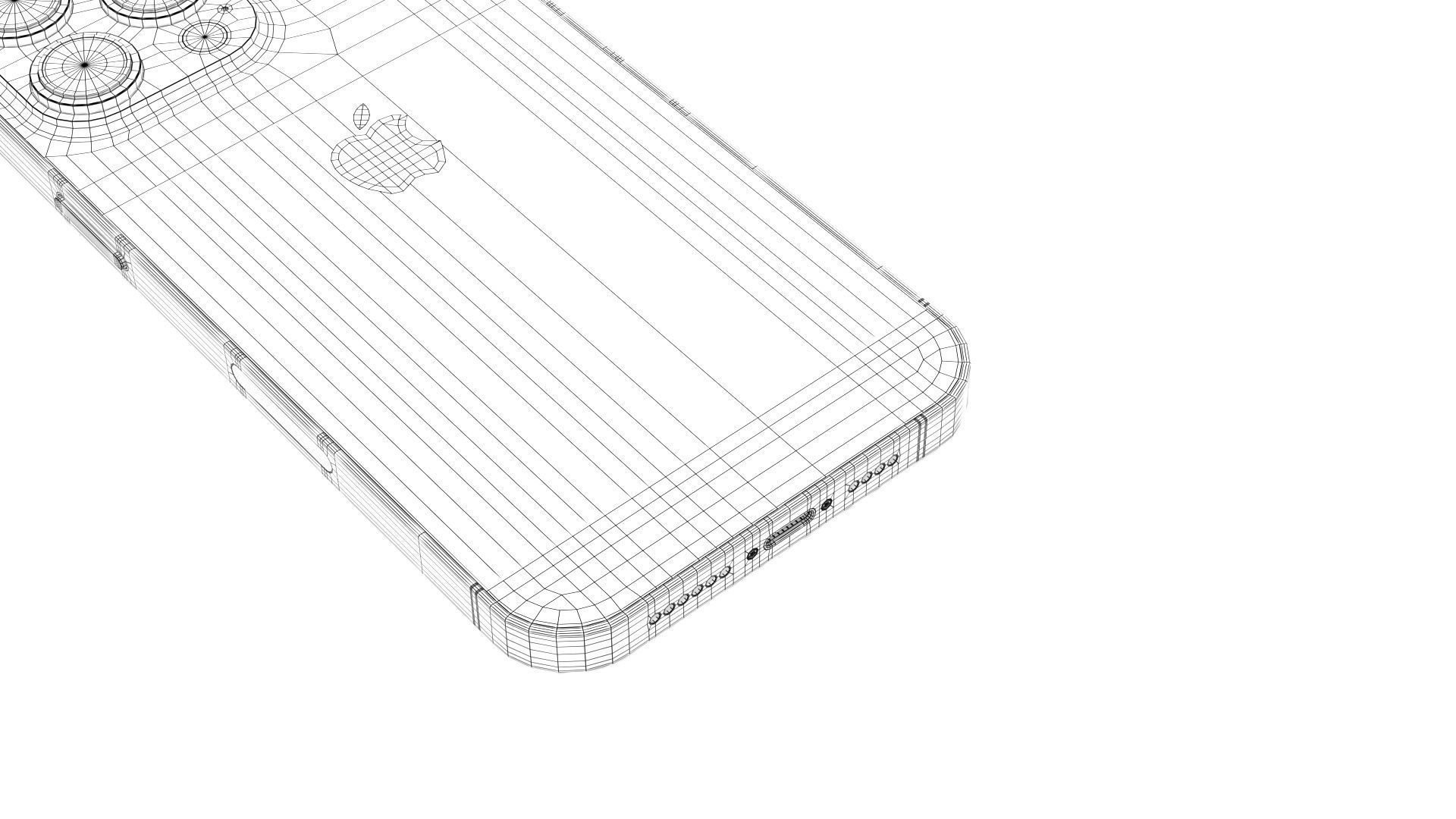 Apple iPhone 14 Pro Max Deep Purple Low-poly 3D model_25