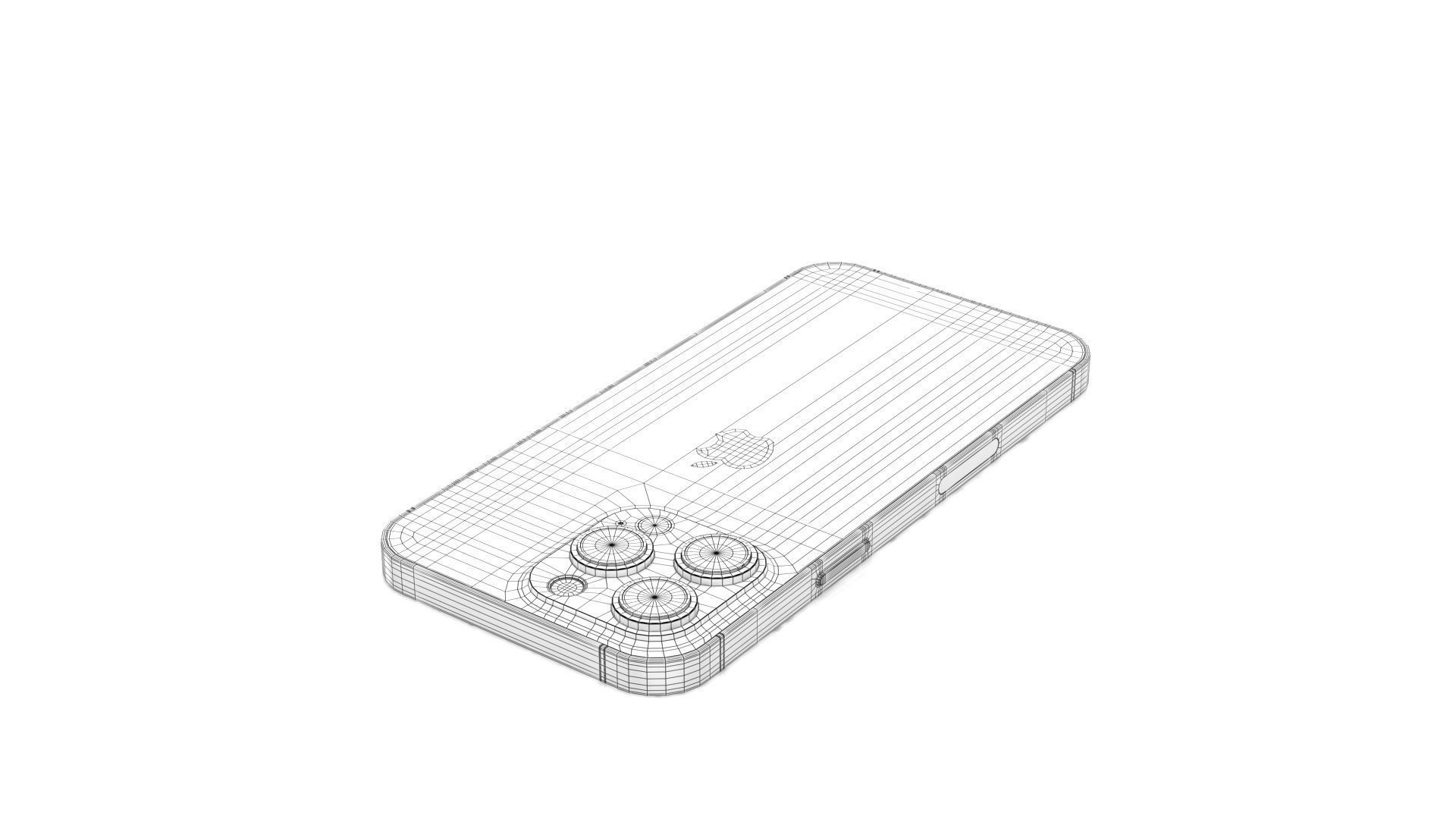 Apple iPhone 14 Pro Max Deep Purple Low-poly 3D model_20