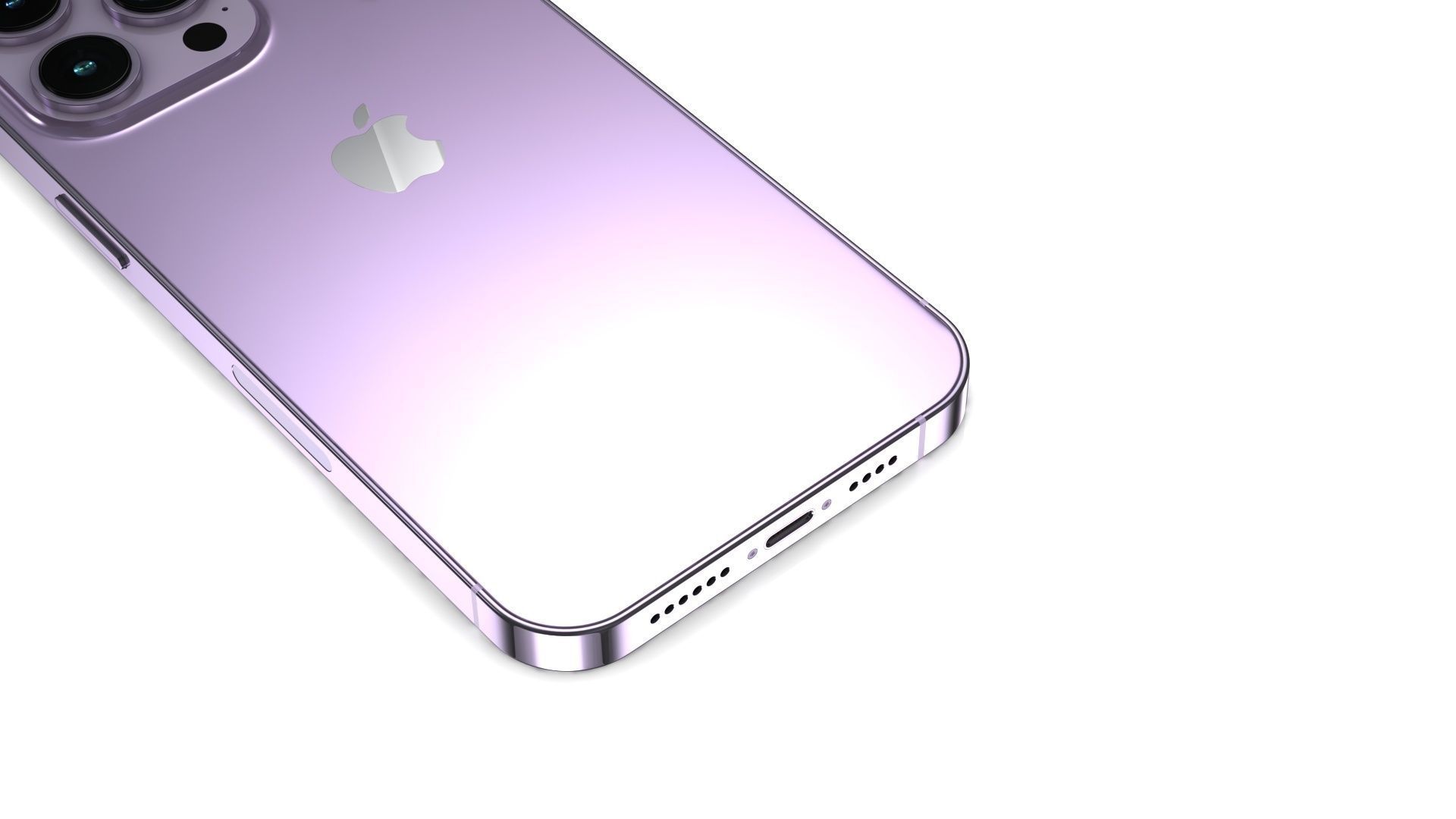 Apple iPhone 14 Pro Max Deep Purple Low-poly 3D model_11