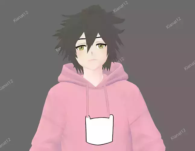 3d low poly  male avatar for vrchat and  gaming  Low-poly 3D model