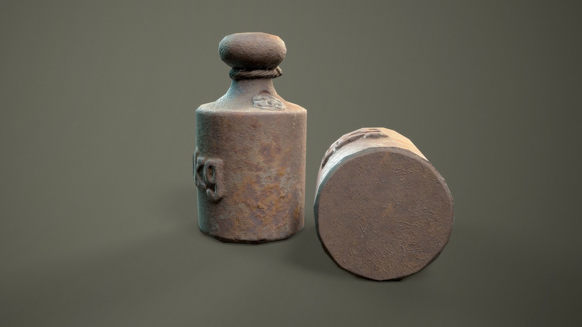 Kilogram old bottle Low-poly 3D model_8