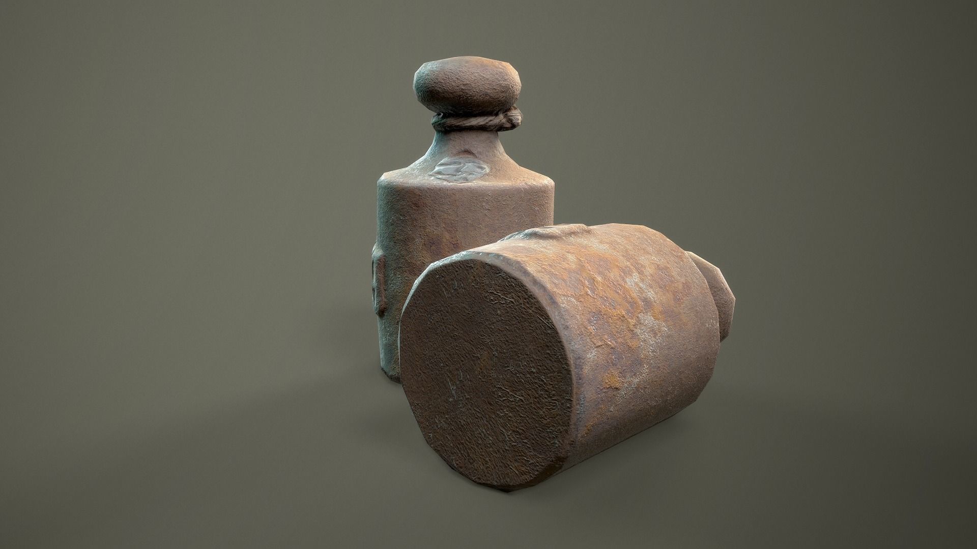 Kilogram old bottle Low-poly 3D model_7