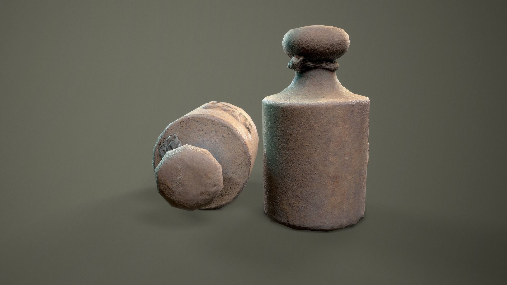 Kilogram old bottle Low-poly 3D model_3