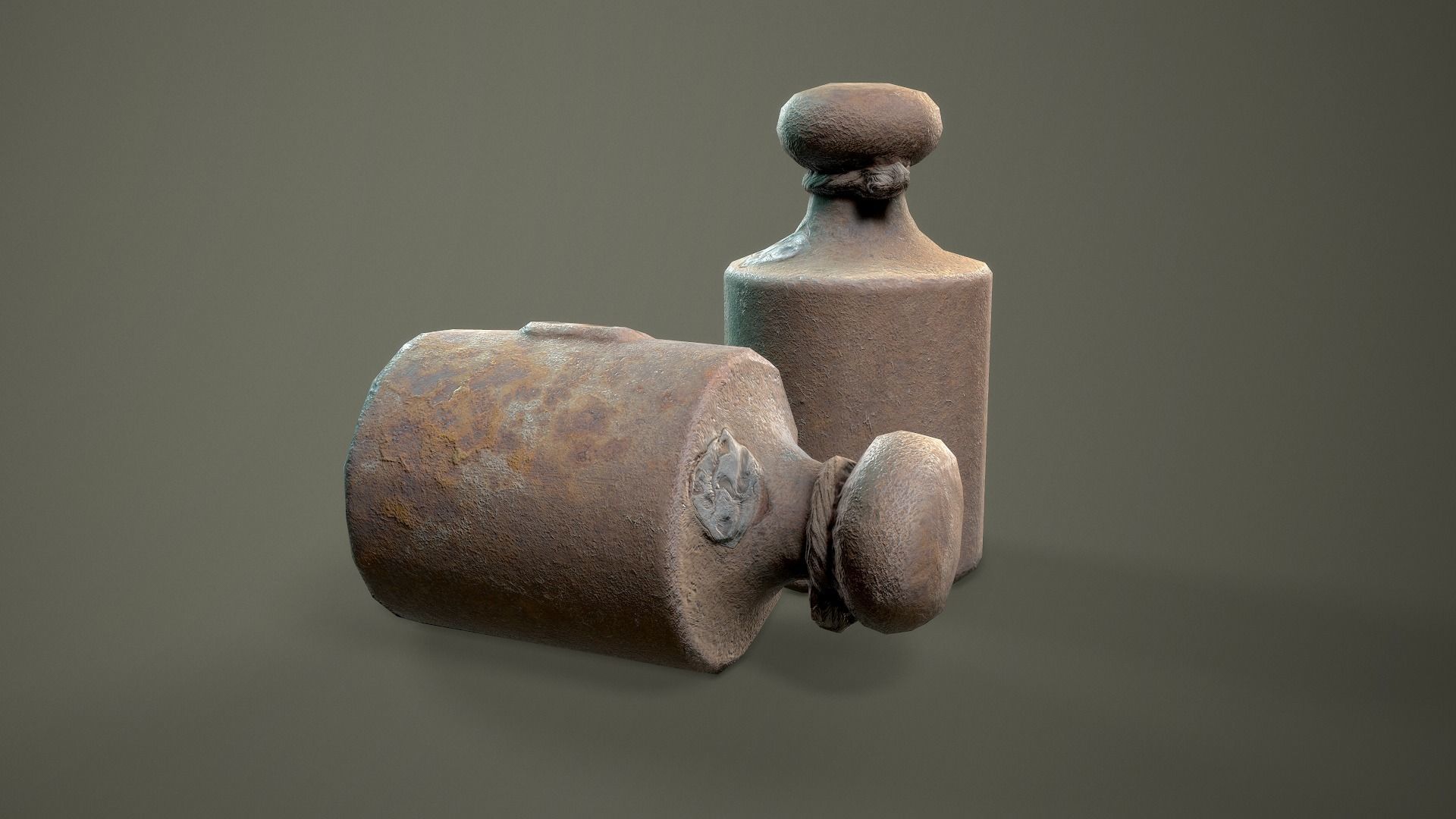 Kilogram old bottle Low-poly 3D model_5