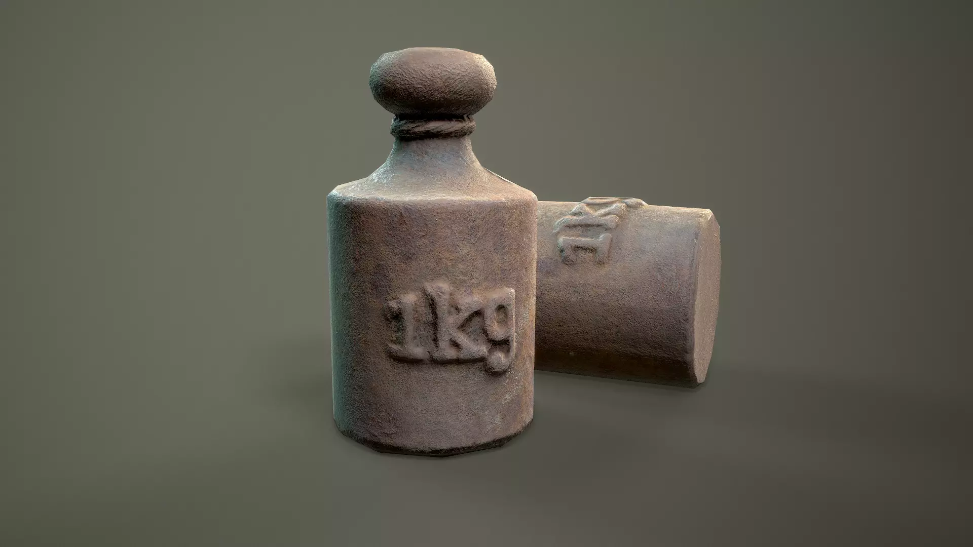 Kilogram old bottle Low-poly 3D model_0