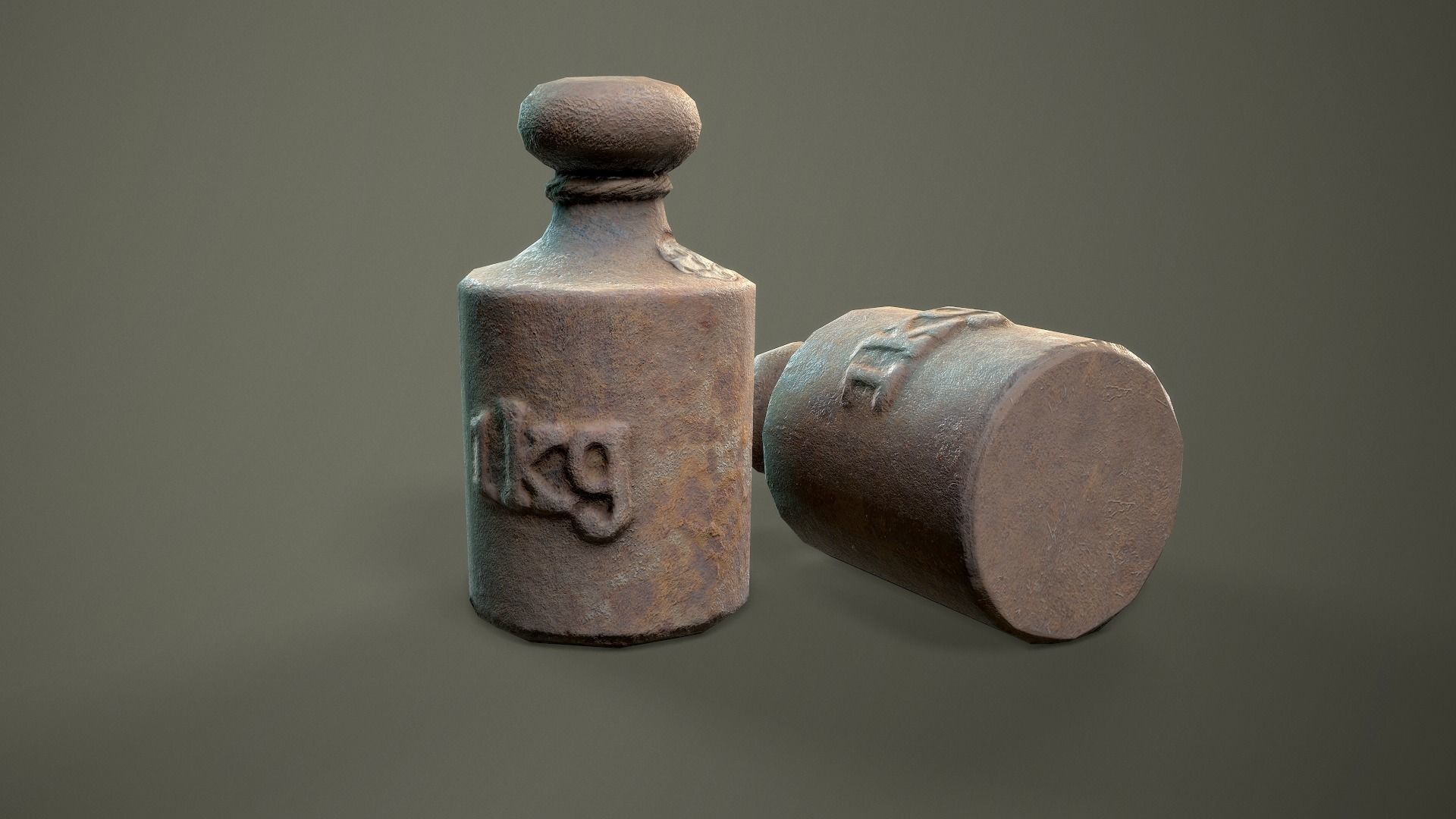 Kilogram old bottle Low-poly 3D model_9