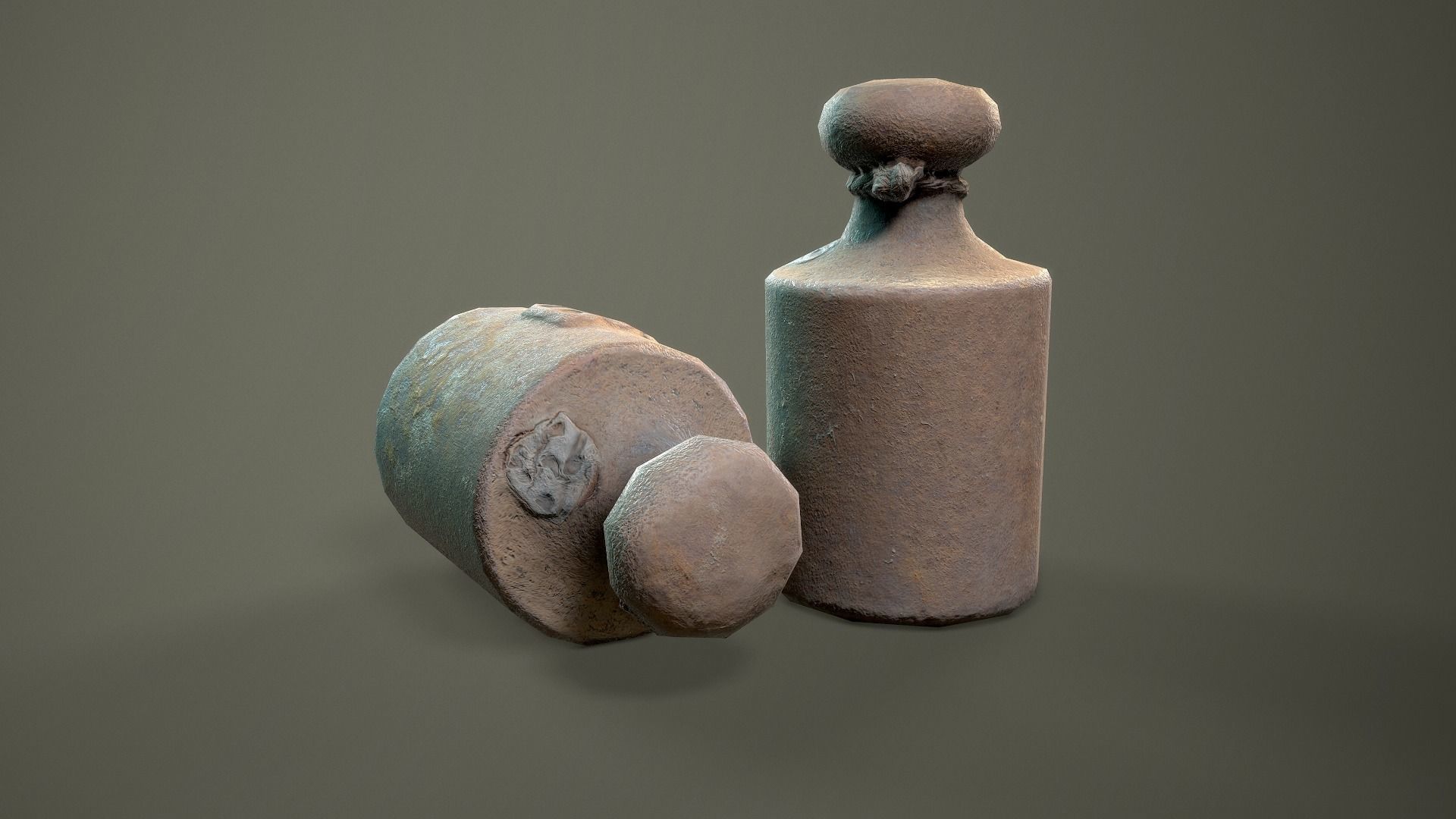 Kilogram old bottle Low-poly 3D model_4