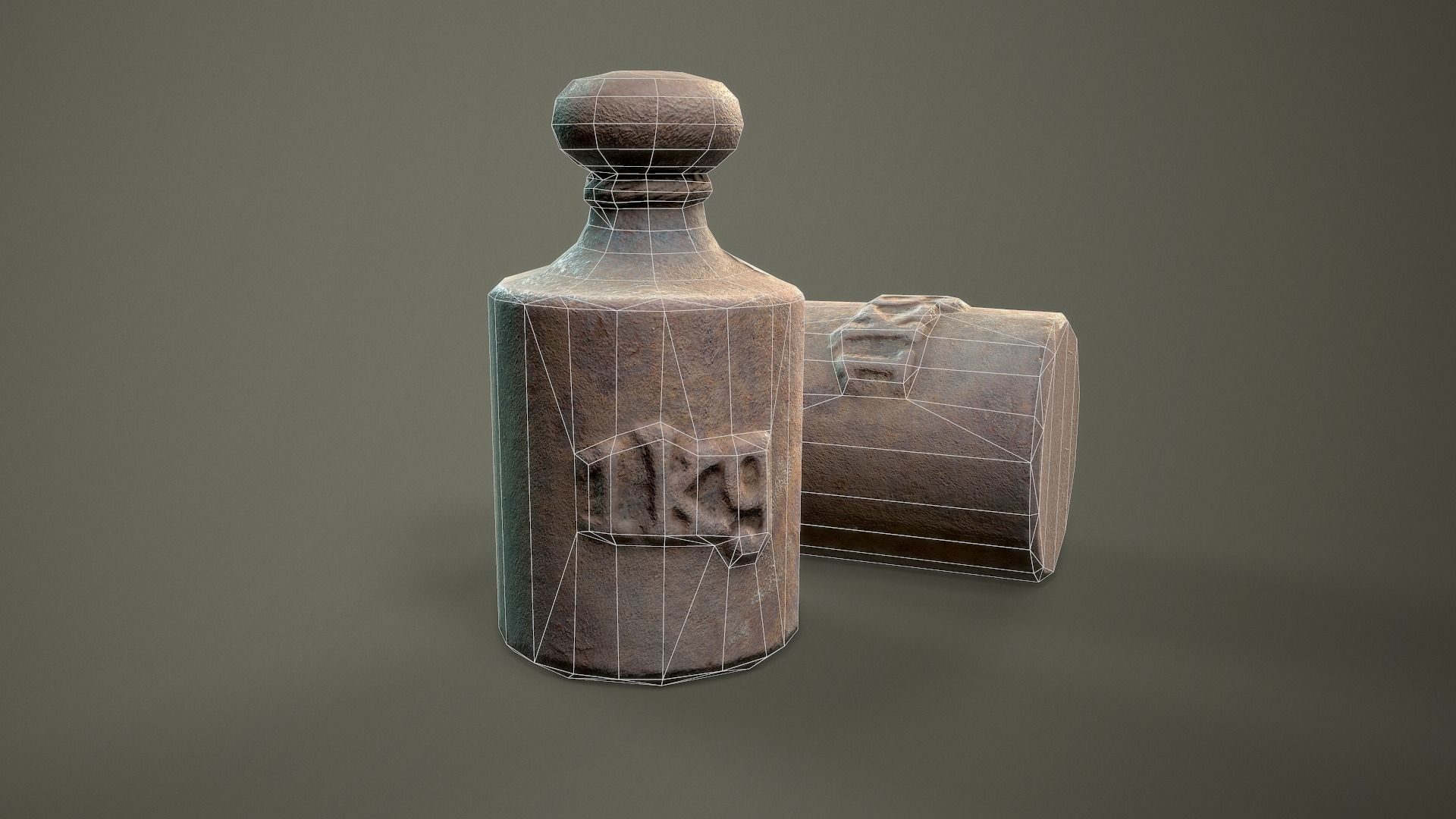 Kilogram old bottle Low-poly 3D model_11