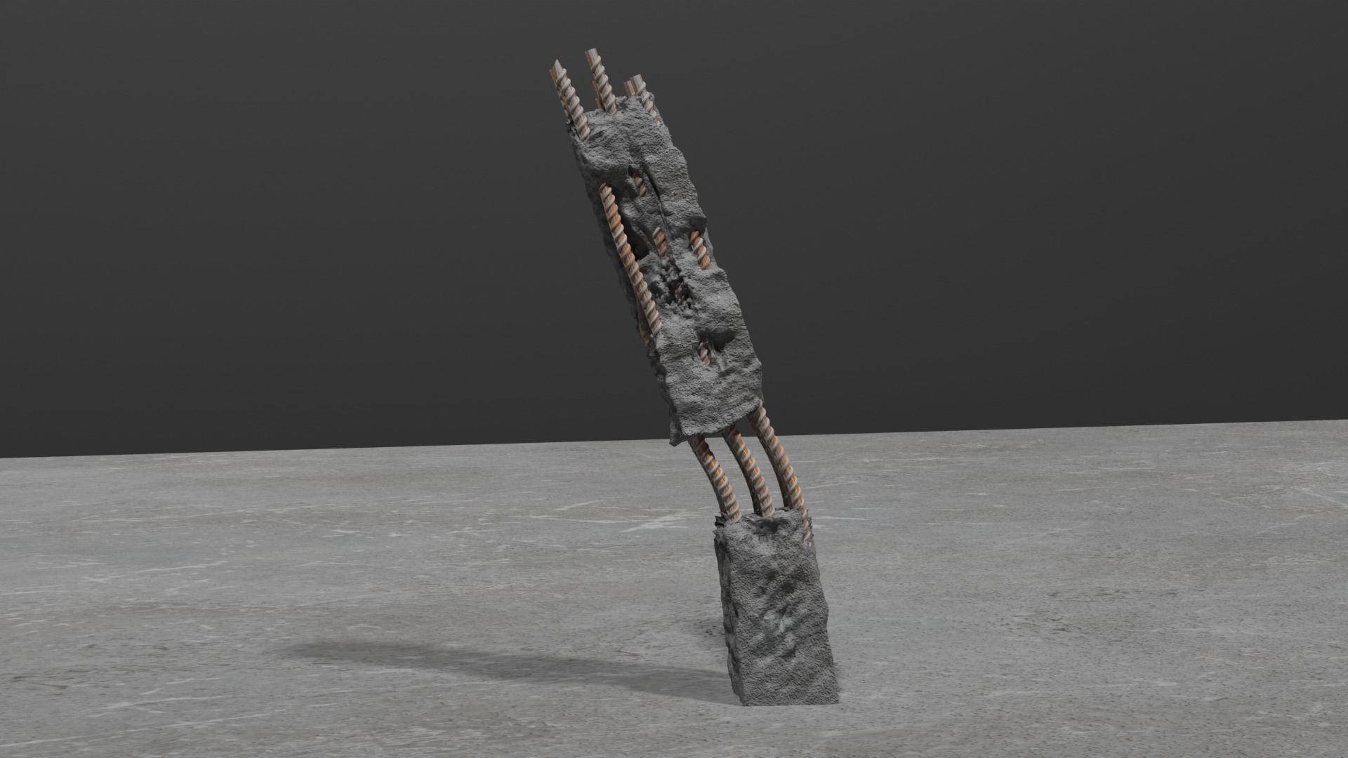 warhammer 40k terrain broken concrete pillars 3D print model_6