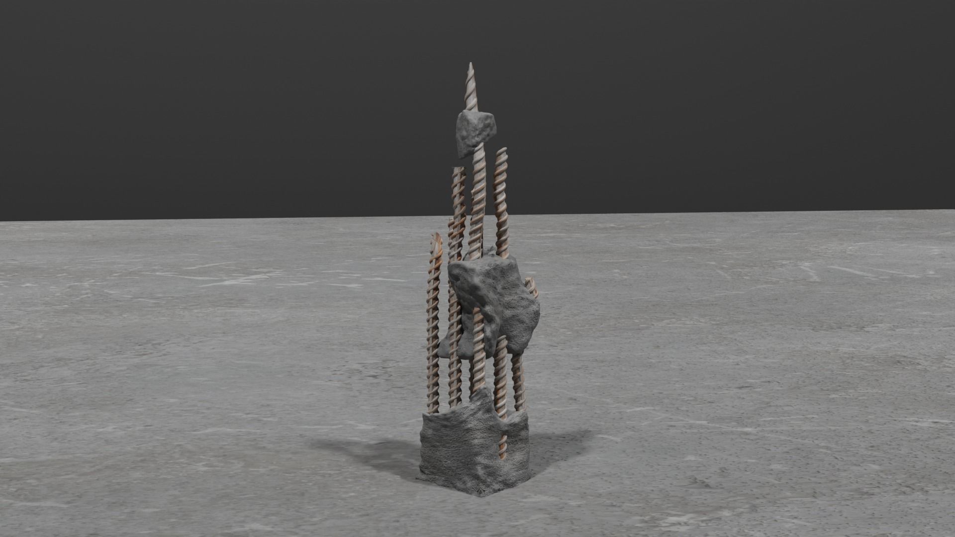 warhammer 40k terrain broken concrete pillars 3D print model_9