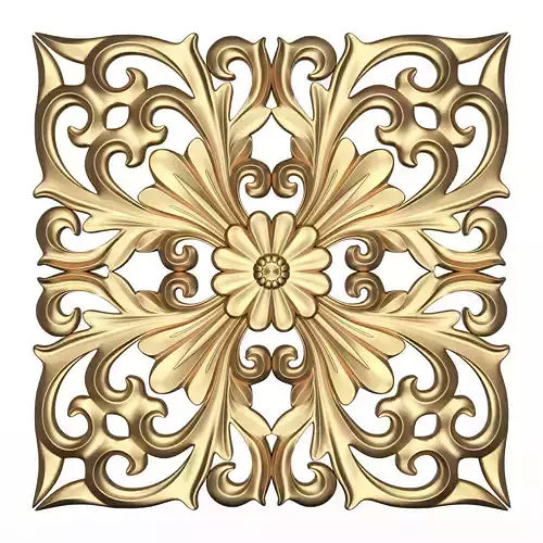Carved Plaster Molding Decoration 015 Low-poly 3D model