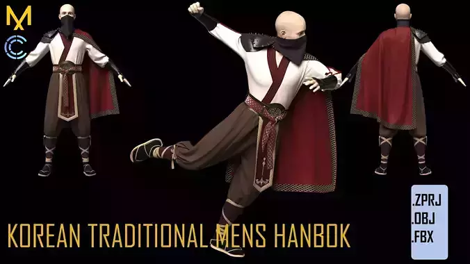 KOREAN TRADITIONAL MENS HANBOK Marvelous Designer 