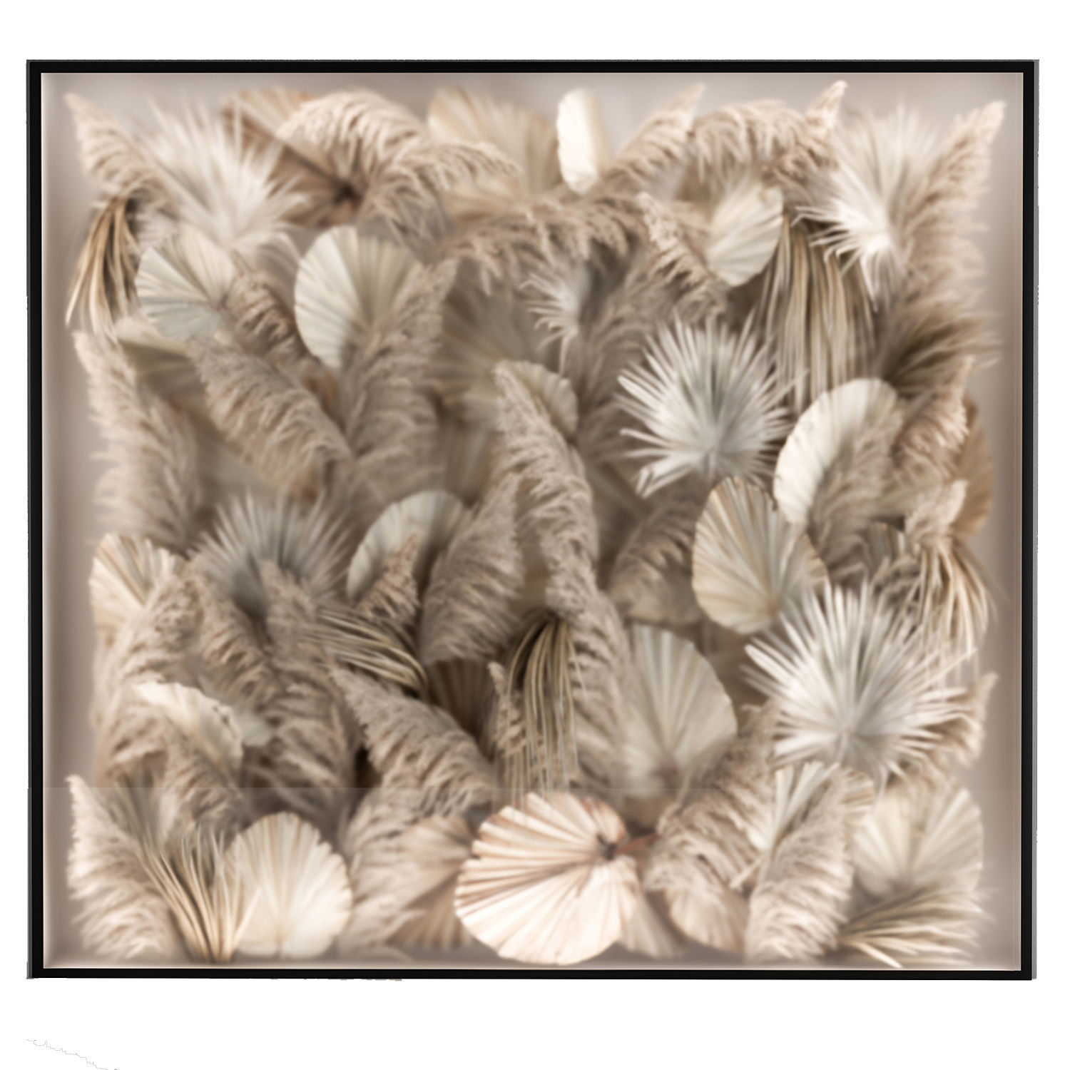 Phyto Wall Of Dry Palm Leaves And Pampas Grass 3D model_5