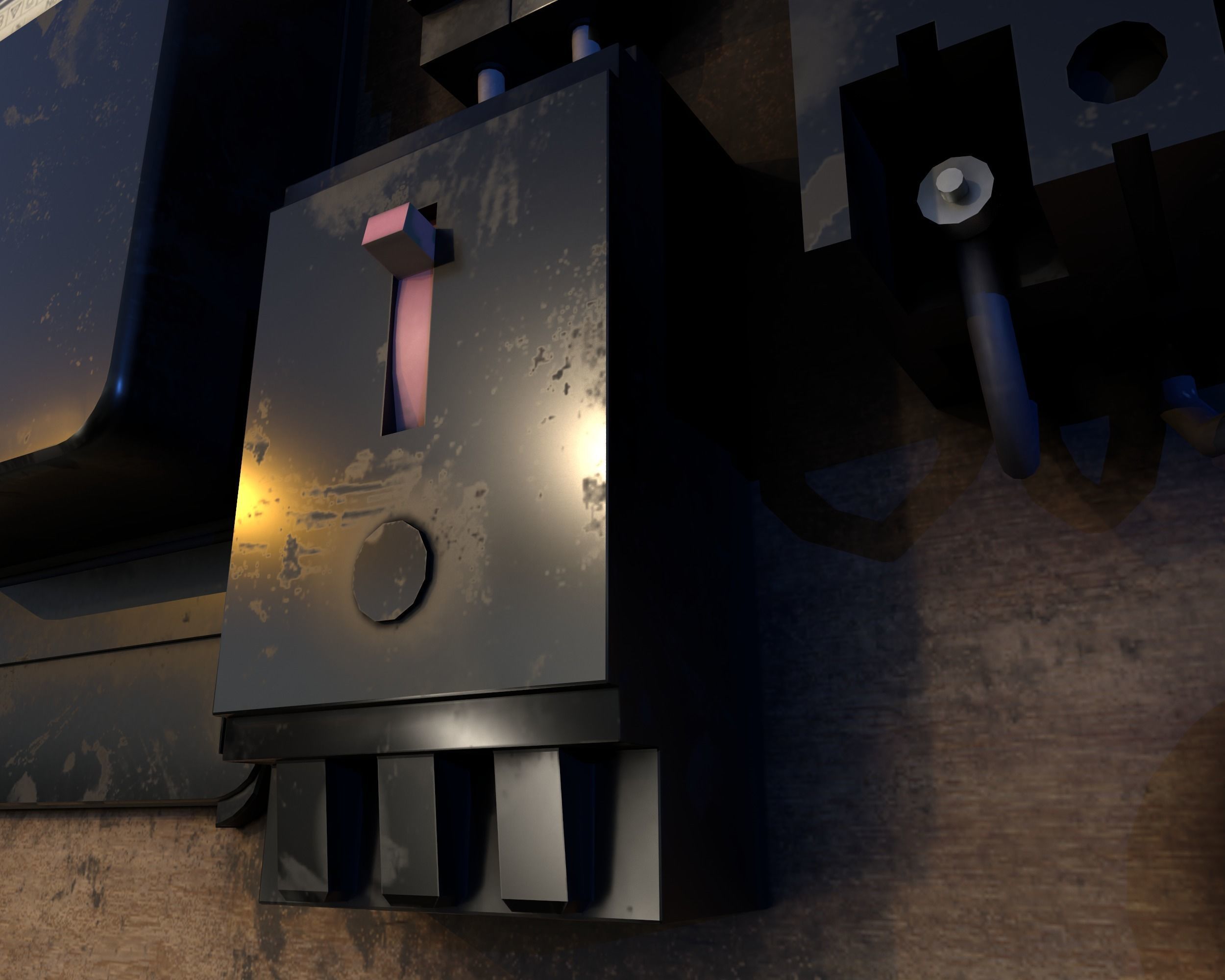 Soviet Electrical Panel with Electricity Meter np1 Low-poly 3D model_9