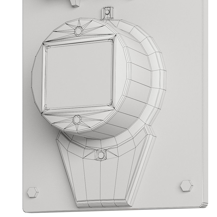 Vintage Russian Electrical Panel with Electricity Meter np1 Low-poly 3D model_3