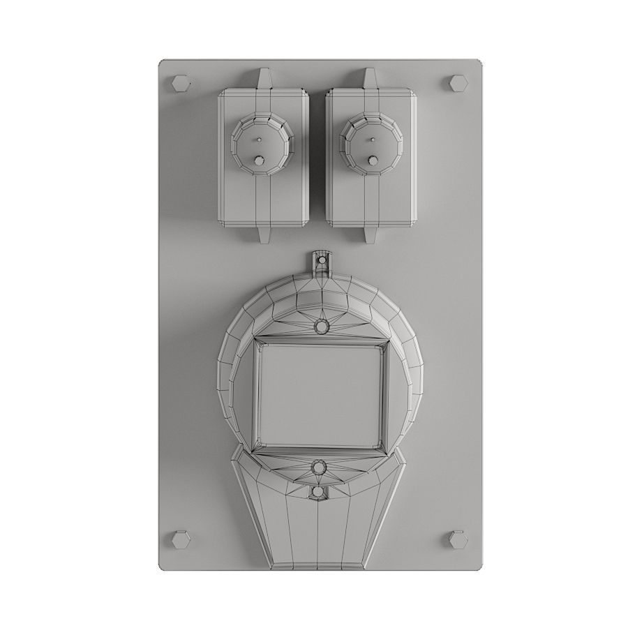 Vintage Russian Electrical Panel with Electricity Meter np1 Low-poly 3D model_12