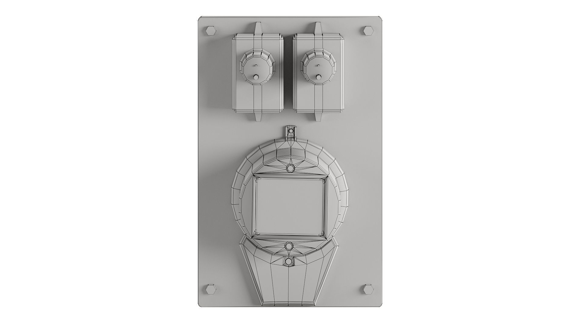Vintage Russian Electrical Panel with Electricity Meter np1 Low-poly 3D model_5