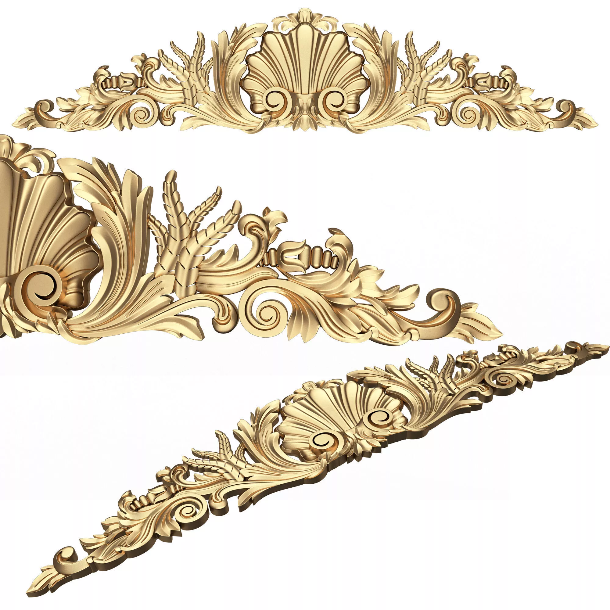 Carved Plaster Molding Decoration 017 Low-poly 3D model
