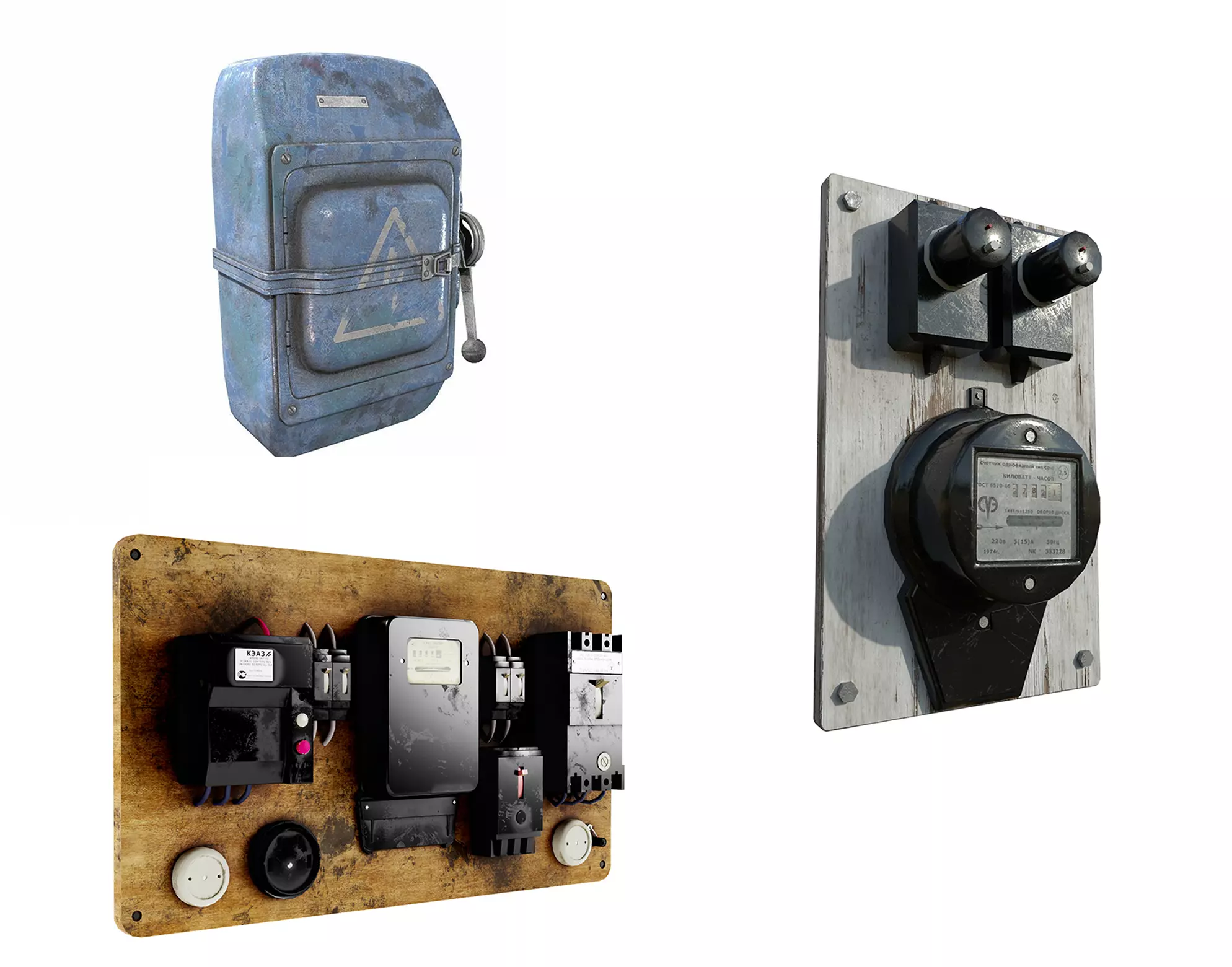 Vintage Electrical Panel with Electricity Meter collection np1 _0