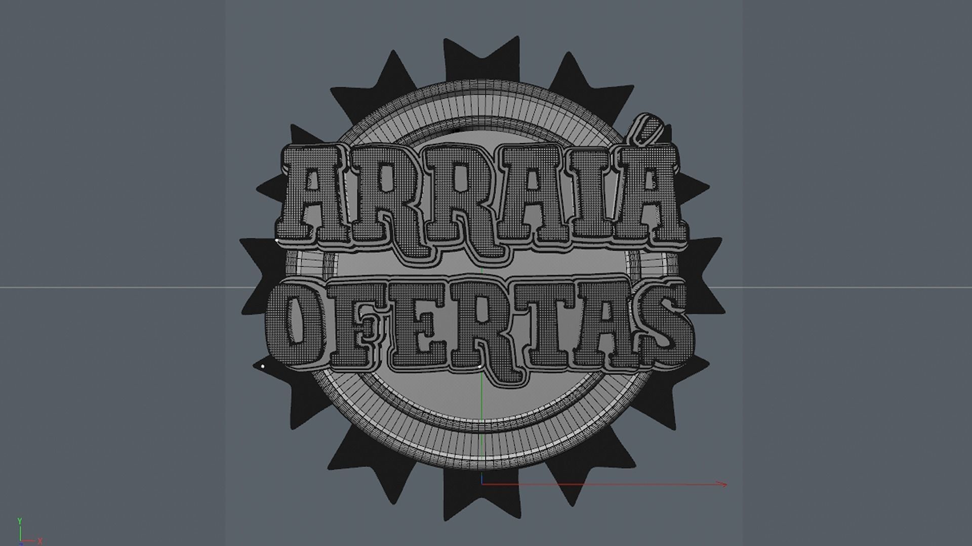 Selo arraia de ofertas PNG 3D model_1