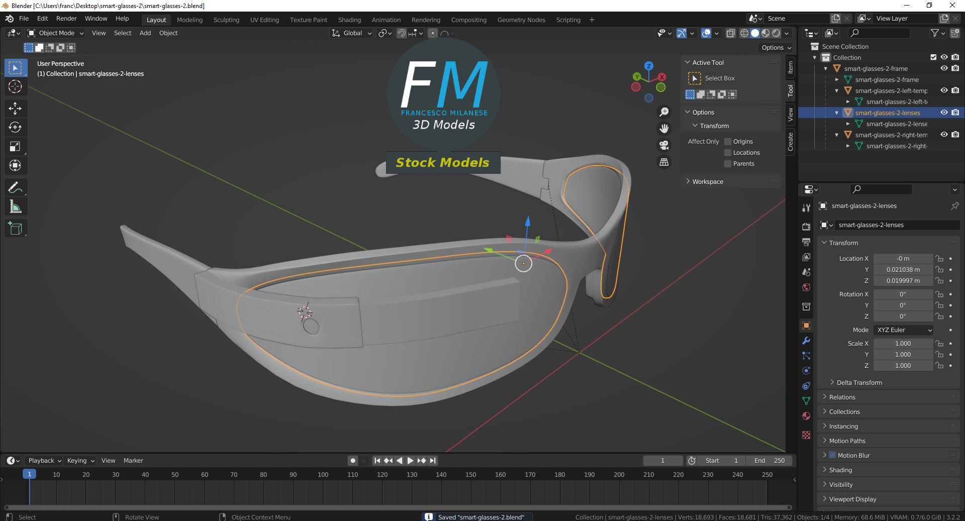 Smart glasses 2 3D model_9
