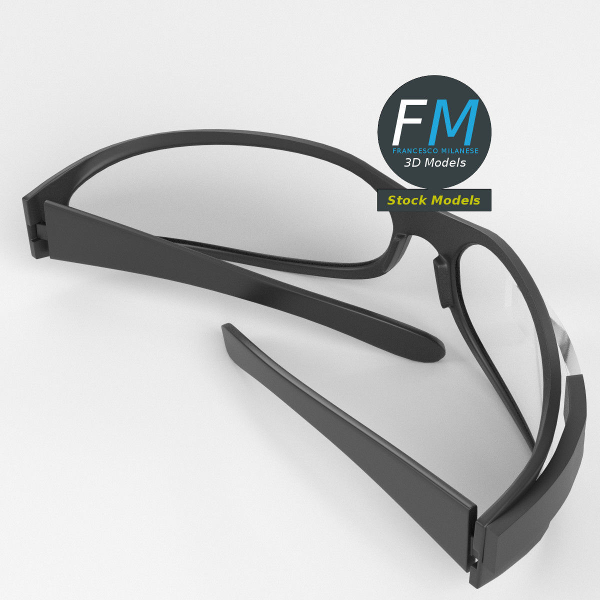 Smart glasses 2 3D model_2