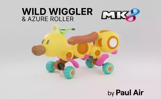 Wild Wiggler - Mario Kart 8 Deluxe 3D model Low-poly 3D model
