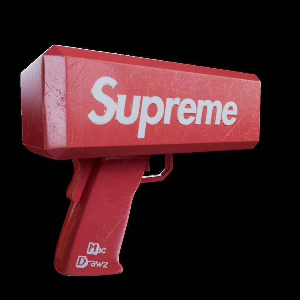 Supreme Money Gun Low-poly 3D model_0