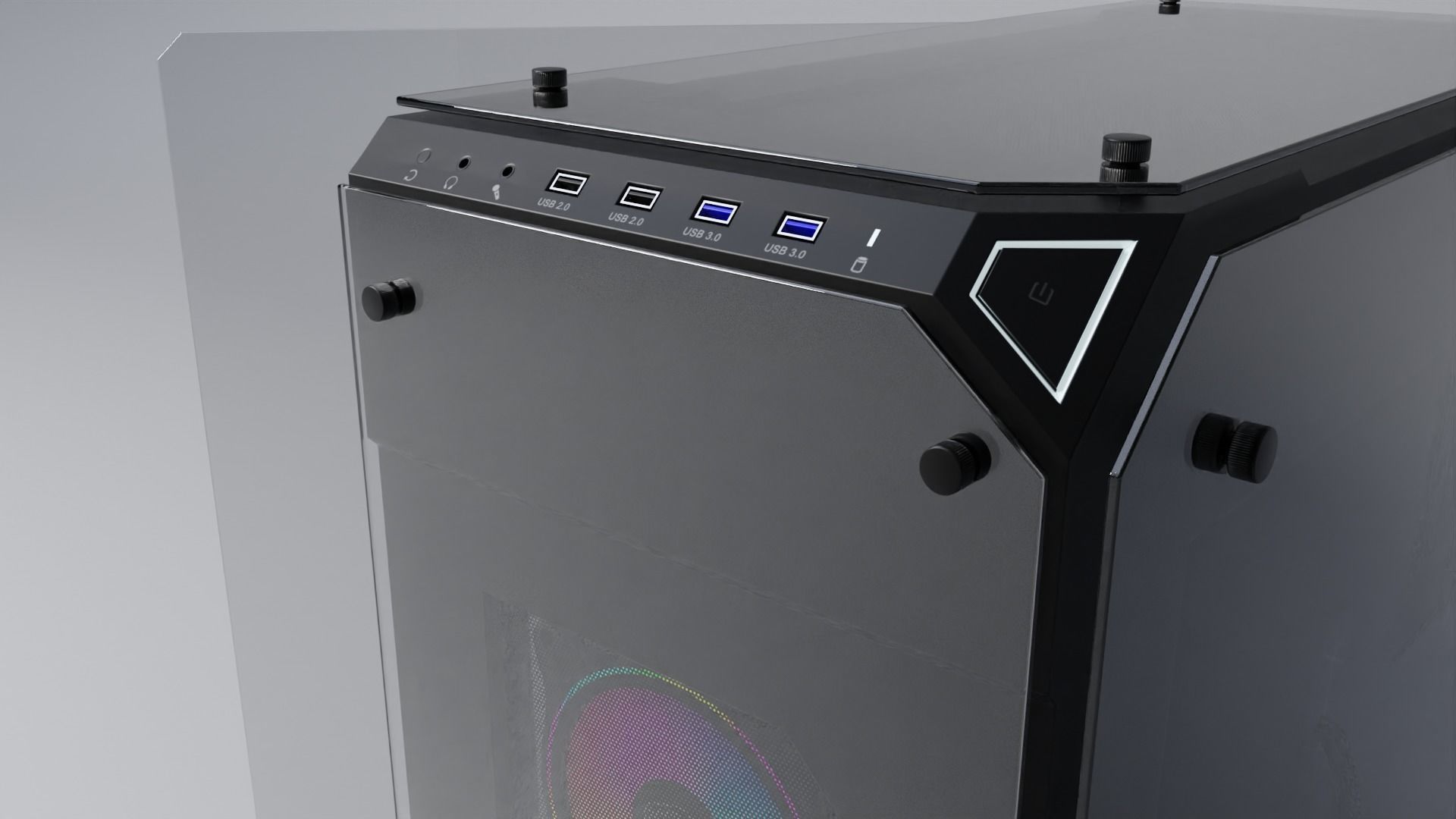 Thermaltake View 71 PC case with components Low-poly 3D model_2