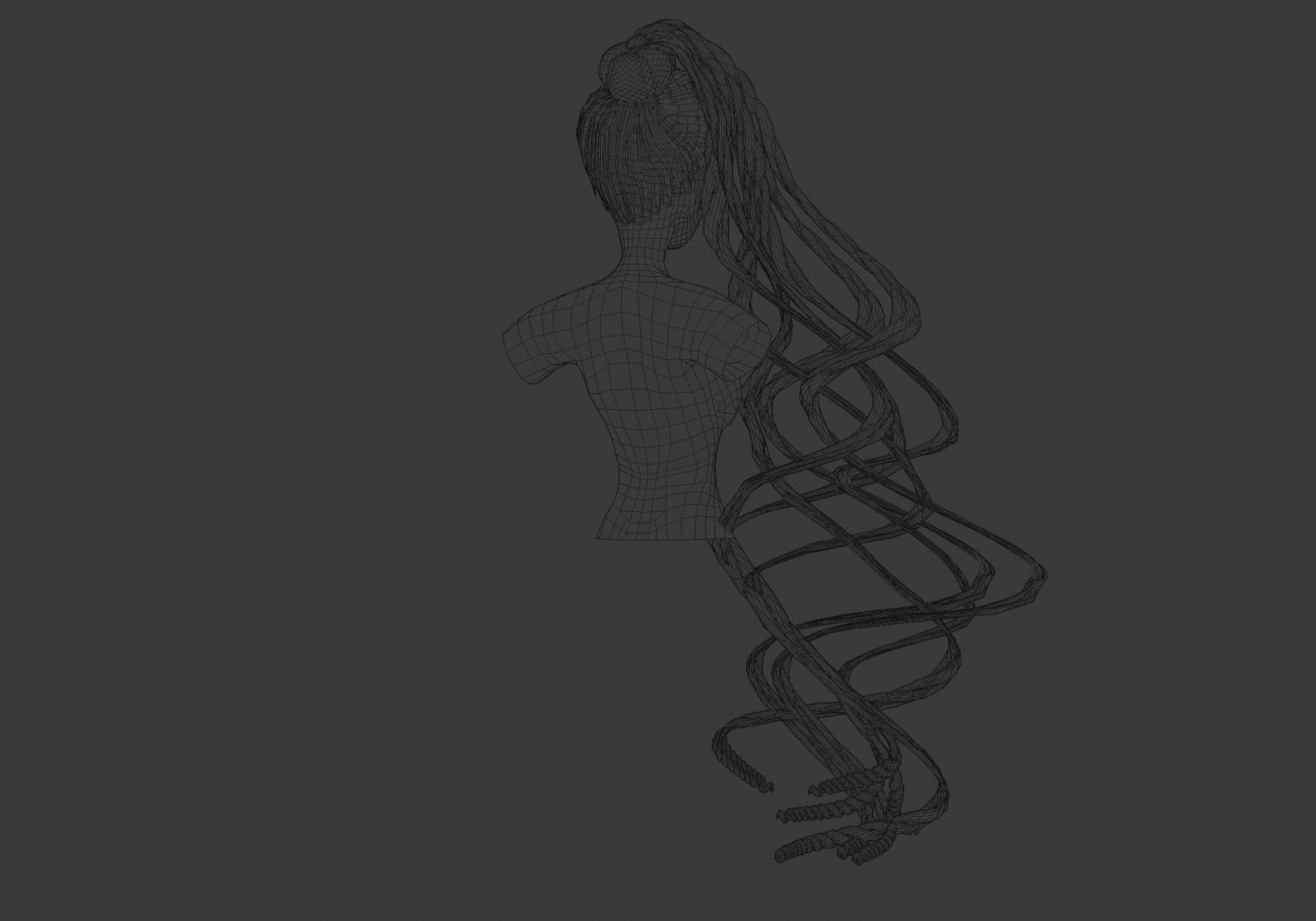 Wavy Braids Hair 3D model_8