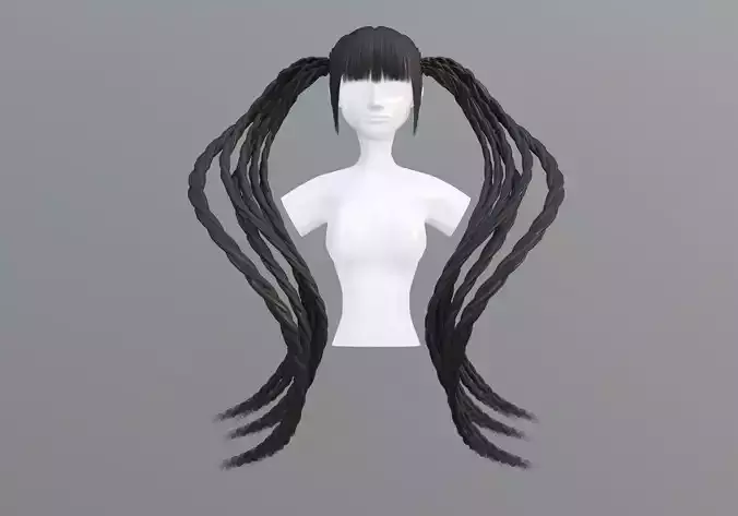 Stylized Pigtails Hair 