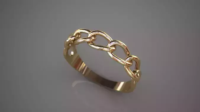 Cuban gold ring 3D print model