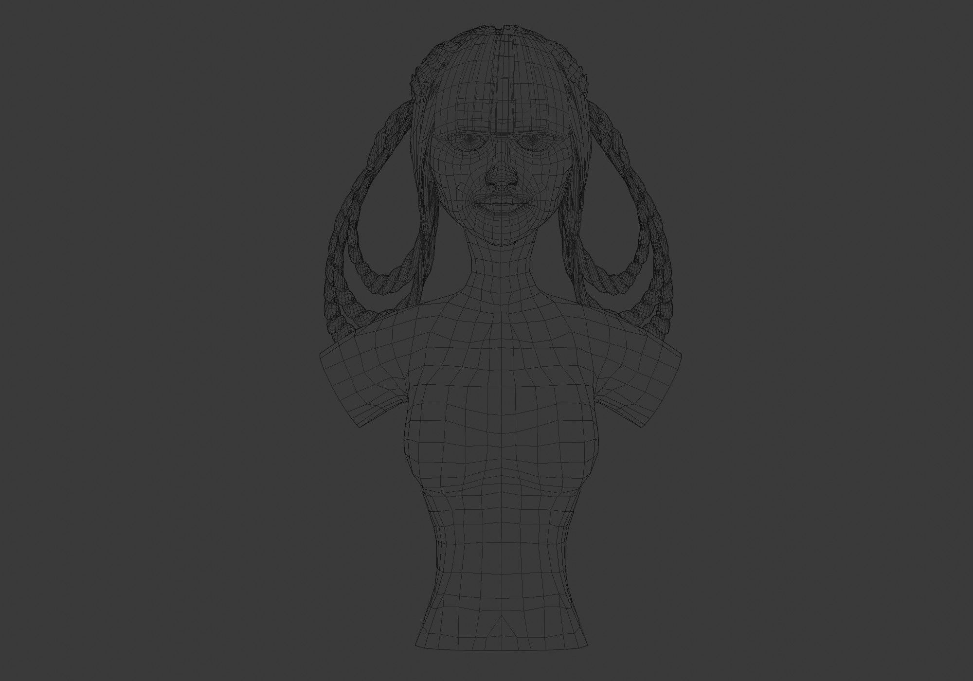 Stylized Bangs Hair  3D model_5