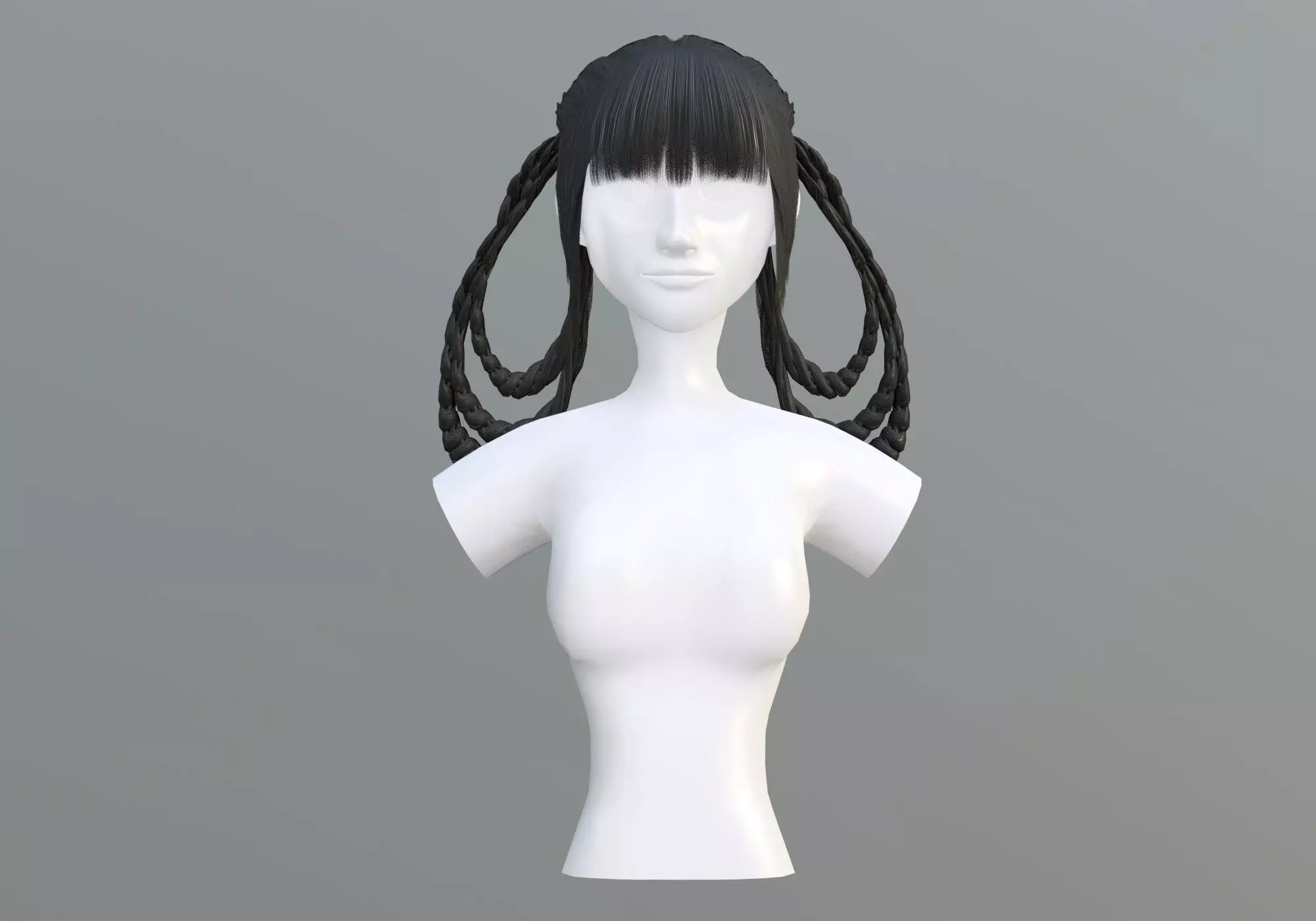 Stylized Bangs Hair  3D model_0