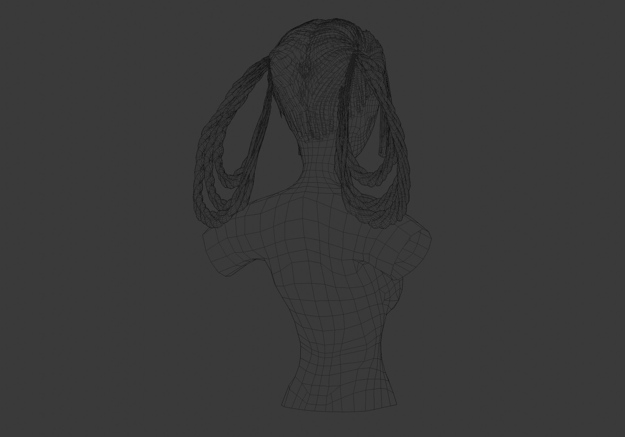 Stylized Bangs Hair  3D model_8