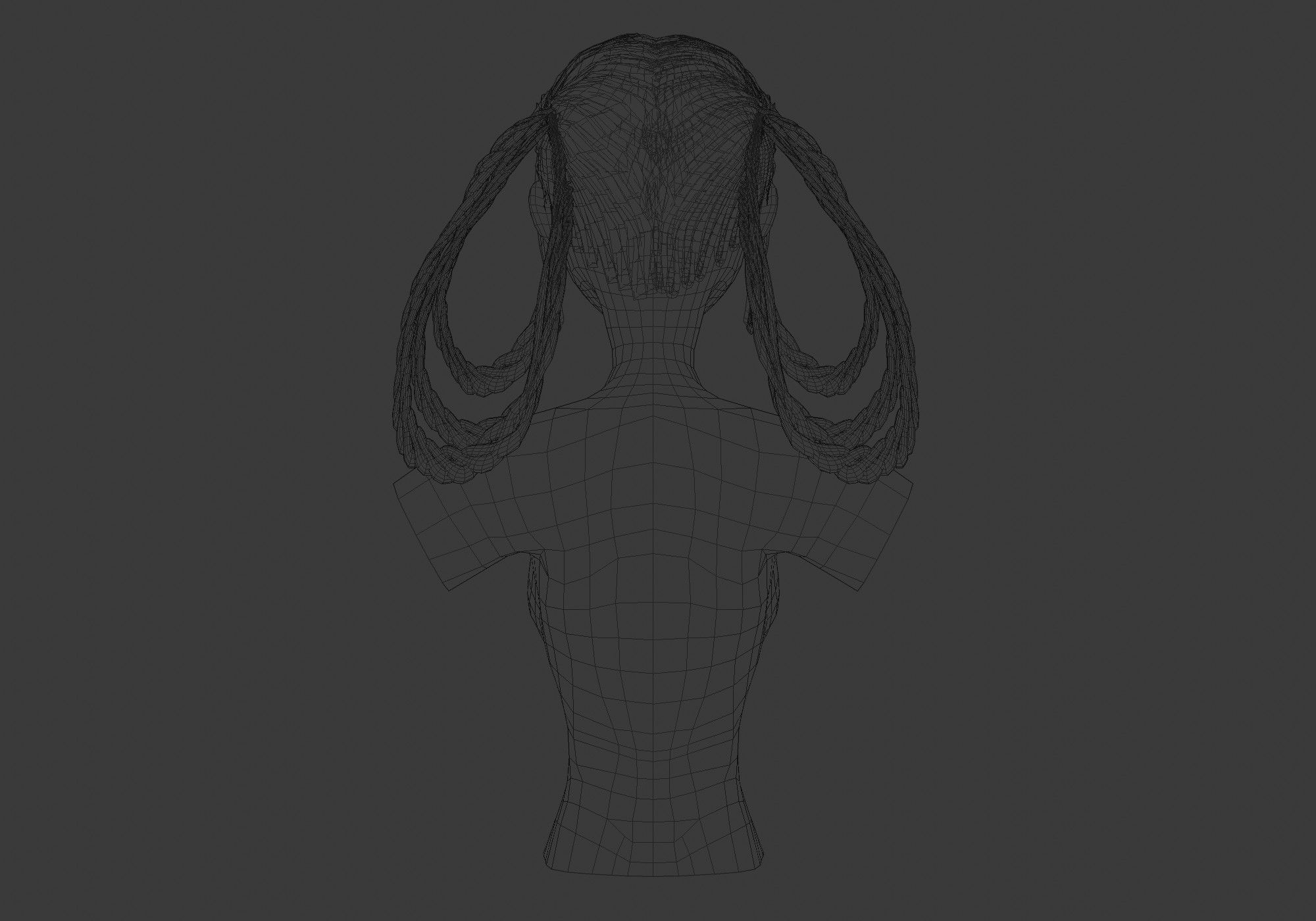 Stylized Bangs Hair  3D model_9