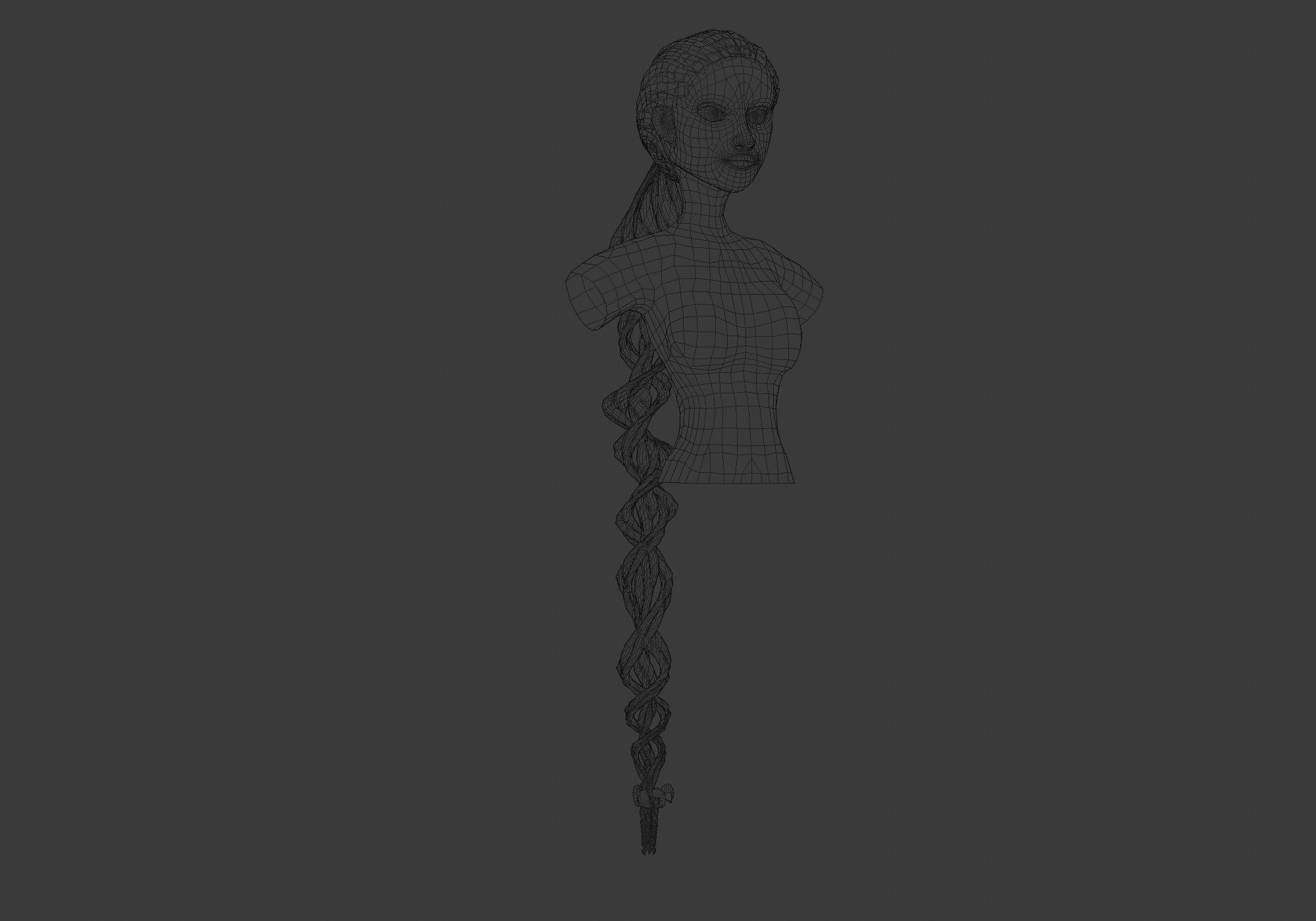 Ponytail Long Hairstyle 3D model_5