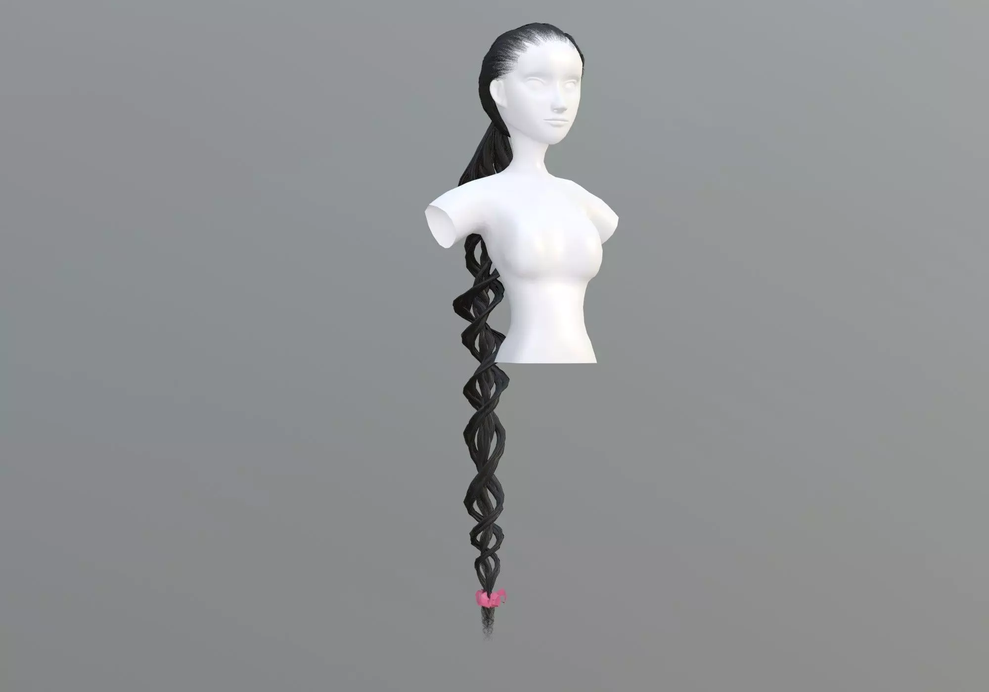 Ponytail Long Hairstyle 3D model_0