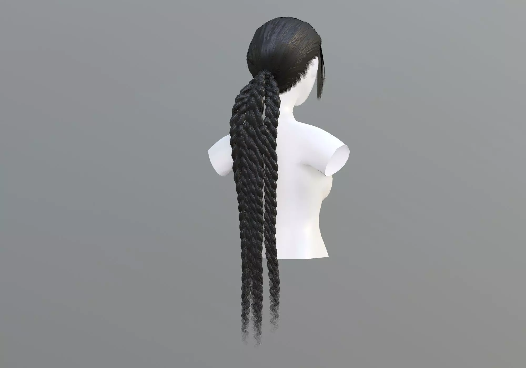Ponytail Female Hairstyle  3D model_0