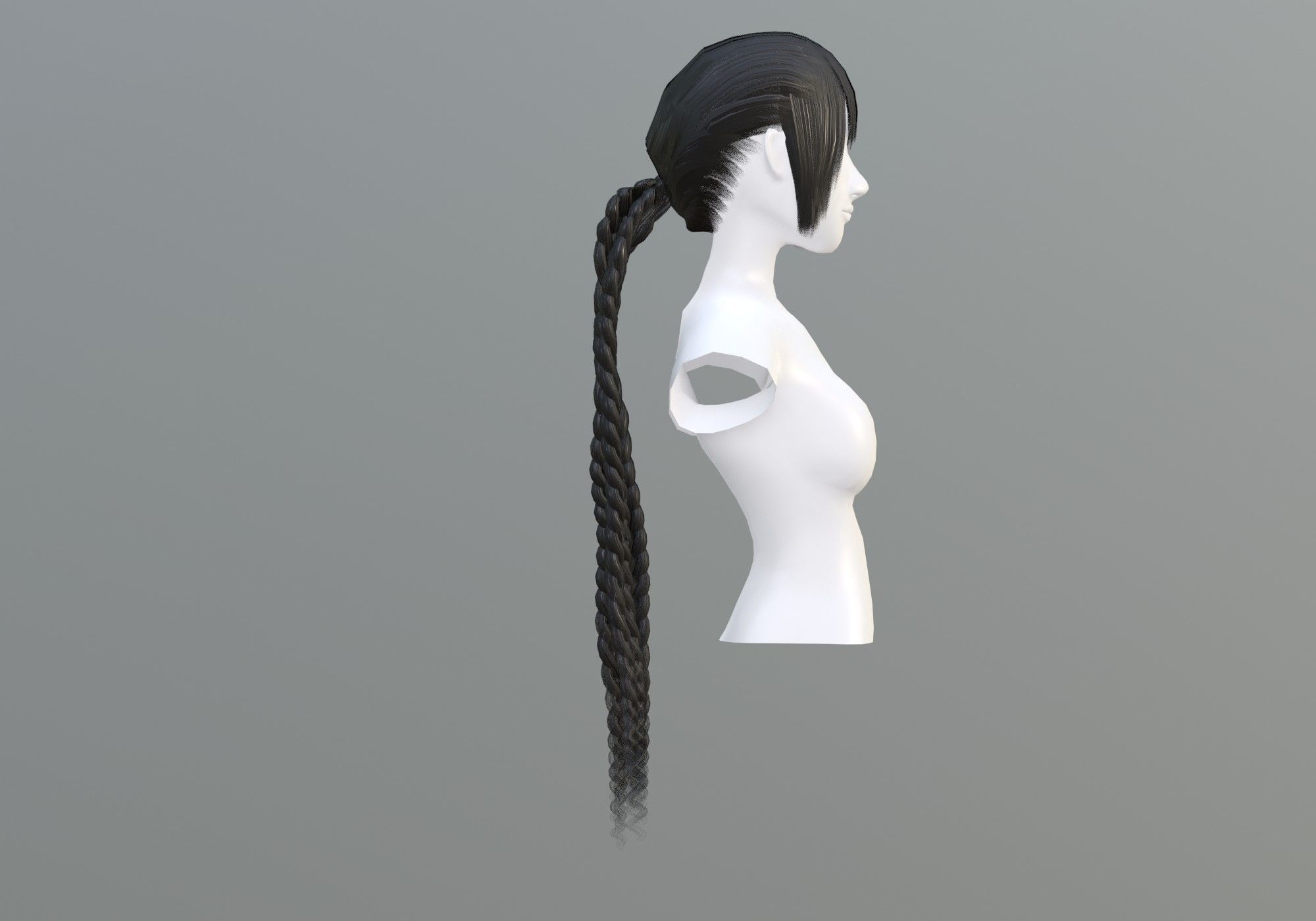 Ponytail Female Hairstyle  3D model_3